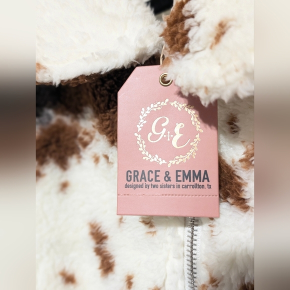 🐄 NWT Grace & Emma Cow Print Fleece Jacket 3XL Western Cowgirl Made In Texas!🧥 - Picture 6 of 9